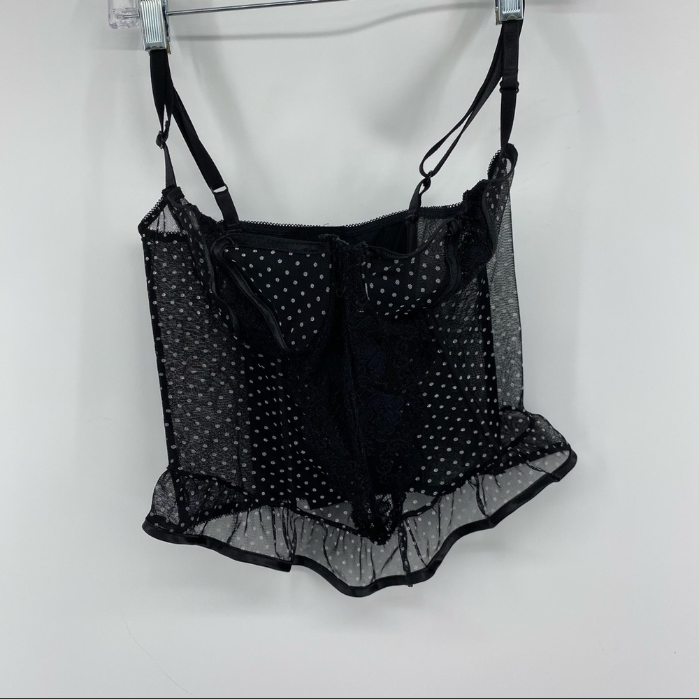 Fredericks of Hollywood Sz 34 BW Polka Dot Corset